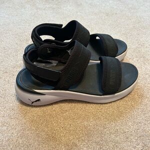 Puma Black and White Adjustable Sandals